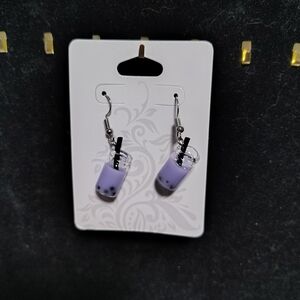 Purple Bubble Tea Earrings